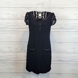 Enfocus black polka-dot midi dress Women's Size 4
